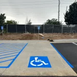 Parking lot painted signs